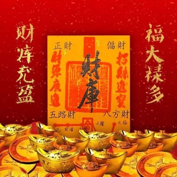 5-Way Wealth Magnet Phone Sticker - Taoist Money Spell for Digital Age Prosperity