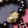 Golden Sheen Obsidian Pixiu Bracelet - Wealth Attracting & Evil Protection Feng Shui Jewelry