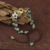 Green Aventurine Bracelet with Iris Flower Charm - Luck & Abundance