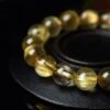6mm Gold Rutile Quartz Money Bracelet - Feng Shui Crystal for Abundance & Business Success