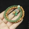 6mm Sandalwood & Aventurine Double Circle Beads Bracelet for Balance & Luck