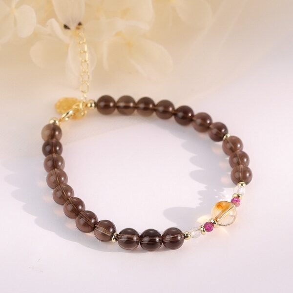 Smoky Quartz & Citrine Bracelet  - Luck & Protection Stones