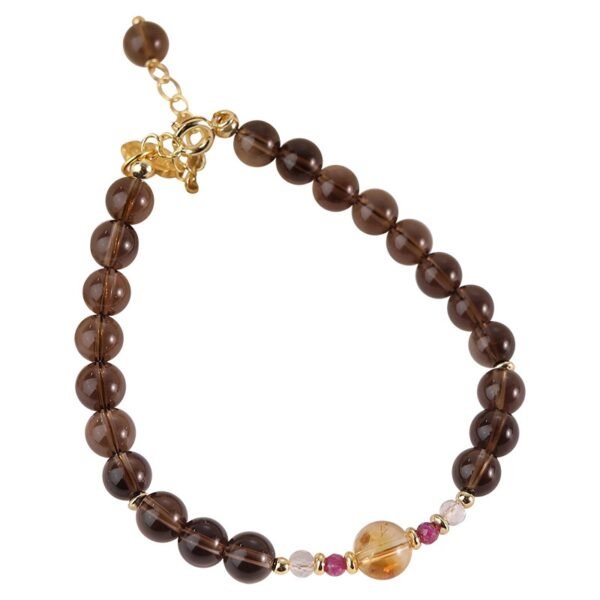 Smoky Quartz & Citrine Bracelet  - Luck & Protection Stones