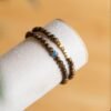 Double Wrap Agarwood Bracelet with Blue Lotus Bead – Zen Meditation, Healing Energy