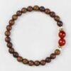 Sandalwood Red Agate Beaded Bracelet - Root Chakra Balancing + Wealth Attraction