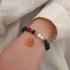 Agate Pearl Bracelet with Peace Buckle - Protection & Feminine Wisdom