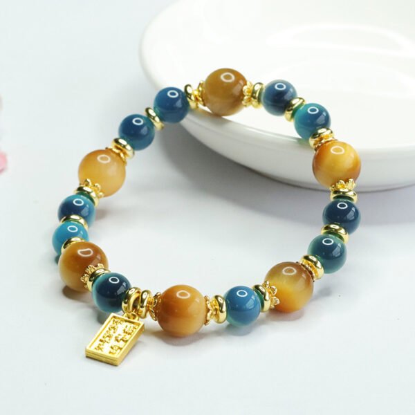 Tiger Eye Candy Agate Bracelet - Confidence Booster & Emotional Harmonizer