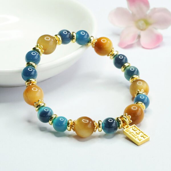 Tiger Eye Candy Agate Bracelet - Confidence Booster & Emotional Harmonizer