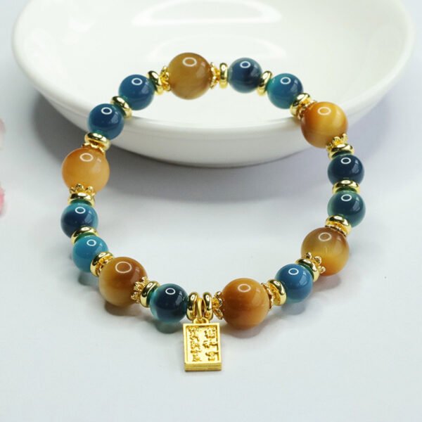 Tiger Eye Candy Agate Bracelet - Confidence Booster & Emotional Harmonizer