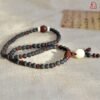 6mm Amber & Bodhi Seed Double Strand Bracelet with Lotus Charm -  Healing & Meditation
