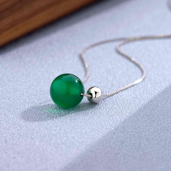 Green Chalcedony Necklace - Heart Chakra Healing Stone for Emotional Balance & Growth