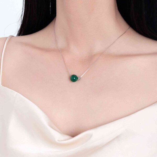 Green Chalcedony Necklace - Heart Chakra Healing Stone for Emotional Balance & Growth