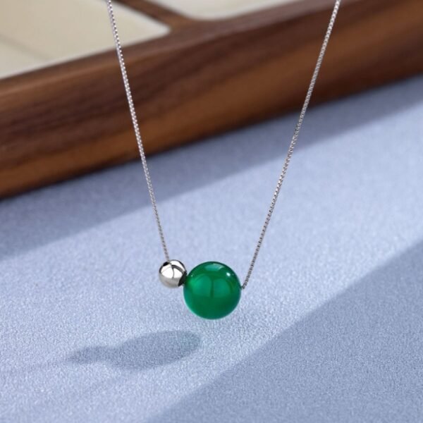 Green Chalcedony Necklace - Heart Chakra Healing Stone for Emotional Balance & Growth