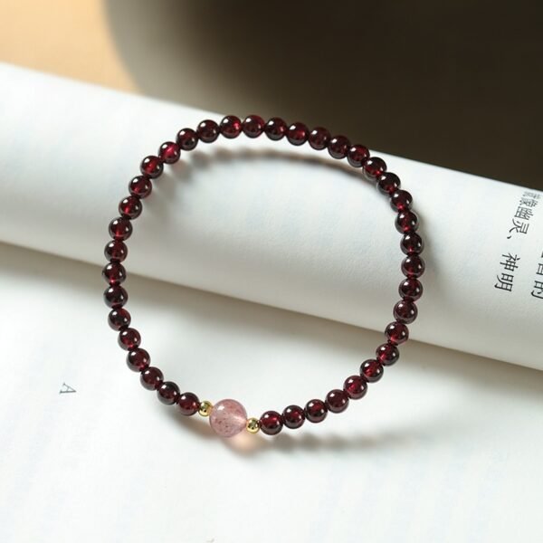 Garnet Bracelet with Strawberry Quartz - Twin Stone Spiritual Jewelry