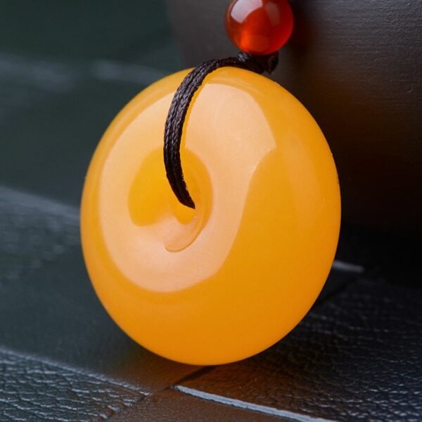 Yellow Dragon Jade Safety Pendant – Safety Amulet for Wealth & Protection