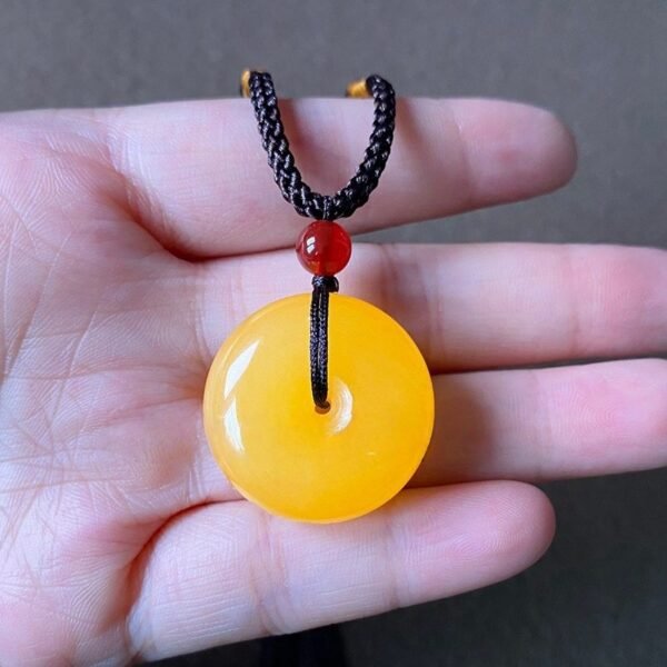 Yellow Dragon Jade Safety Pendant – Safety Amulet for Wealth & Protection