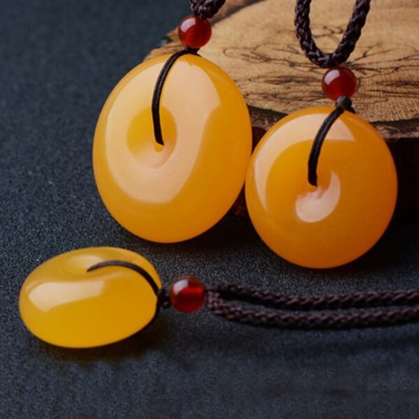 Yellow Dragon Jade Safety Pendant – Safety Amulet for Wealth & Protection