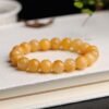 Lotus Flower Yellow Dragon Jade Bracelet - Wealth, Protection & Spiritual Balance