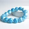 8mm Natural Larimar Healing Bracelet - Throat Chakra Beads for Peaceful