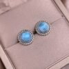 Larimar Earrings in 925 Silver - Ocean Energy Stone for Throat Chakra & Peace
