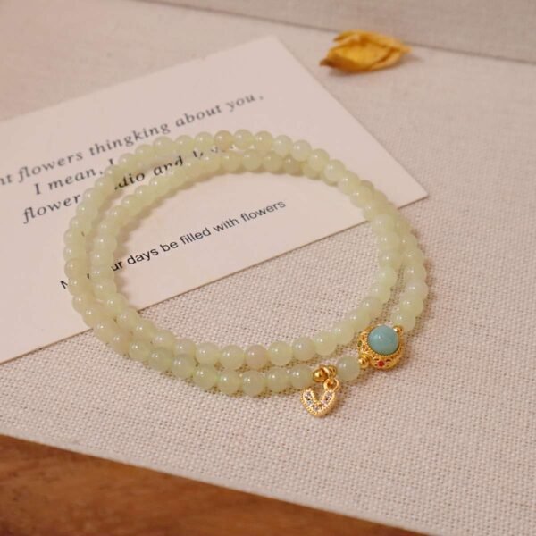 hetian jade bracelet with larimar