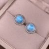 Larimar Earrings in 925 Silver - Ocean Energy Stone for Throat Chakra & Peace