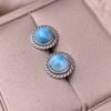 Larimar Earrings in 925 Silver - Ocean Energy Stone for Throat Chakra & Peace