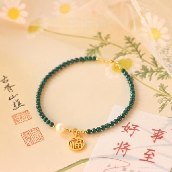 malachite bracelet lucky charm