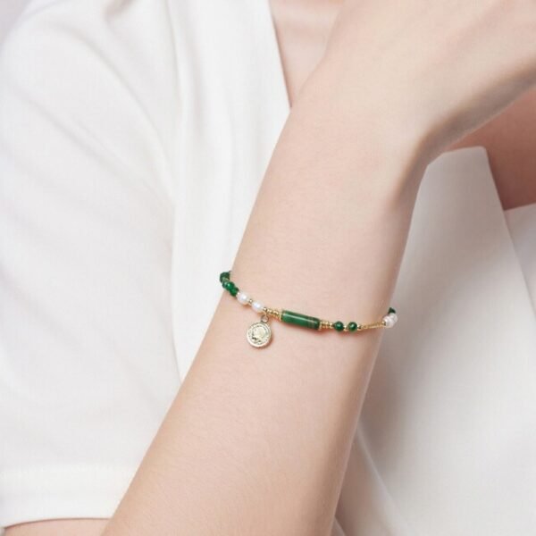 Malachite Pearl Bracelet Emotional Balance &  Protection Jewelry