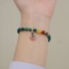 5mm Malachite Peace Buckle Bracelet - Healing Gemstone Protection Amulet for Anxiety Relief & Good Fortune