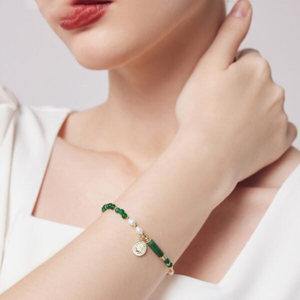 Malachite Pearl Bracelet Emotional Balance &  Protection Jewelry