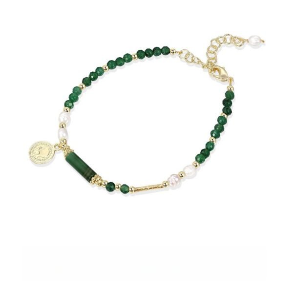 Malachite Pearl Bracelet Emotional Balance &  Protection Jewelry
