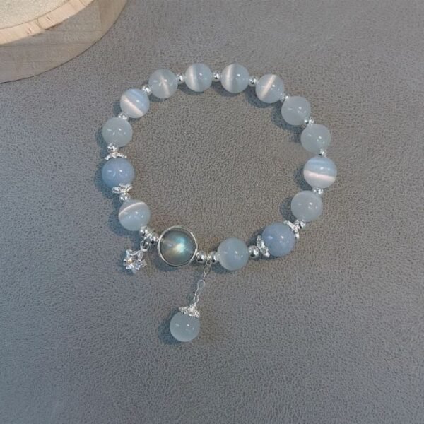 Moonstone Bracelet with Aquamarine & Cat's Eye – Healing Jewelry
