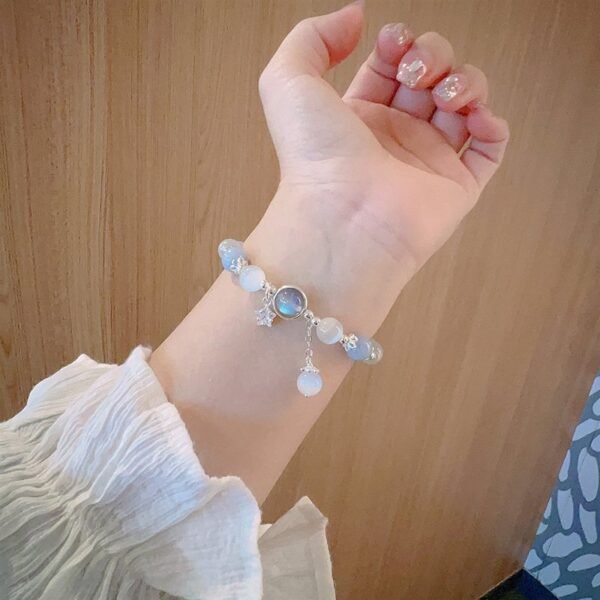 Moonstone Bracelet with Aquamarine & Cat's Eye – Healing Jewelry
