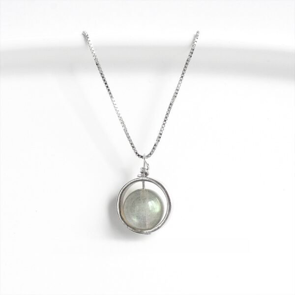 925 Silver Moonstone Spinner Necklace - Hypnotic Healing Jewelry