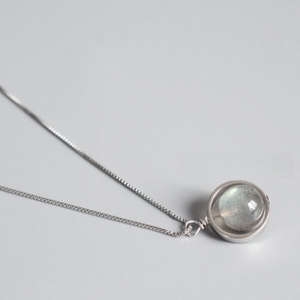 925 Silver Moonstone Spinner Necklace - Hypnotic Healing Jewelry
