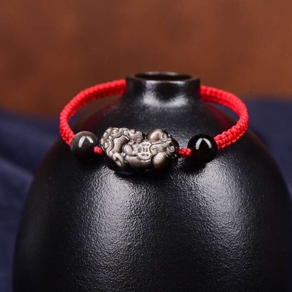 red string obsidian pi xiu bracelet