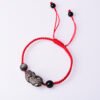Silver Sheen Obsidian Pi Yao Red String Bracelet - Wealth Attractor & Protection Amulet