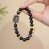 Obsidian Fox Spirit Confidence Protection Bracelet