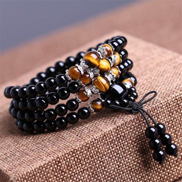 108-bead obsidian mala bracelet necklace