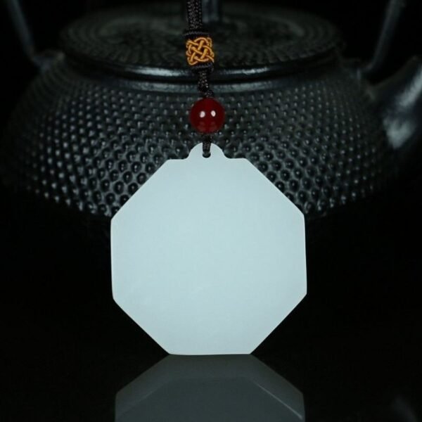 Afghan Jade Pendant Yin Yang - Tai Chi & Bagua Carved Protection Amulet