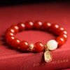 wealth attrack white jade red agate bracelet