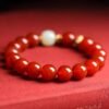 Red Agate & White Jade Blessing Bracelet - Abundance & Spiritual Grounding