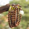 108 Rosewood Mala with Lotus Pendant - Buddhist Meditation & Protection Bracelet