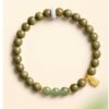 Green Sandalwood Healing Bracelet Hetian Jade Beads - Stress Relief & Positive Energy