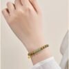 Green Sandalwood Healing Bracelet Hetian Jade Beads - Stress Relief & Positive Energy