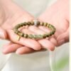 Green Sandalwood Healing Bracelet Hetian Jade Beads - Stress Relief & Positive Energy