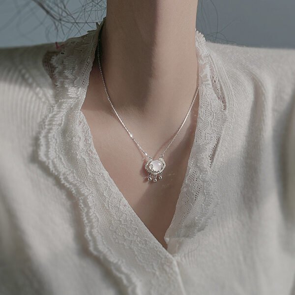 Longevity Lock Chalcedony Pendant Necklace Health Good Life