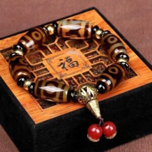 nine-eye dzi bead tibetan bracelet