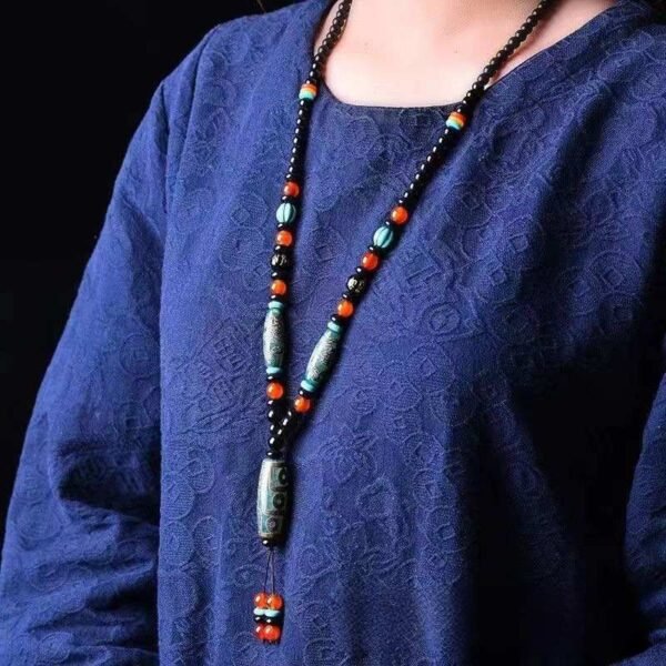 Nine-Eye Dzi Bead Agate Pendant – Attract Wealth & Remove Negative Energy